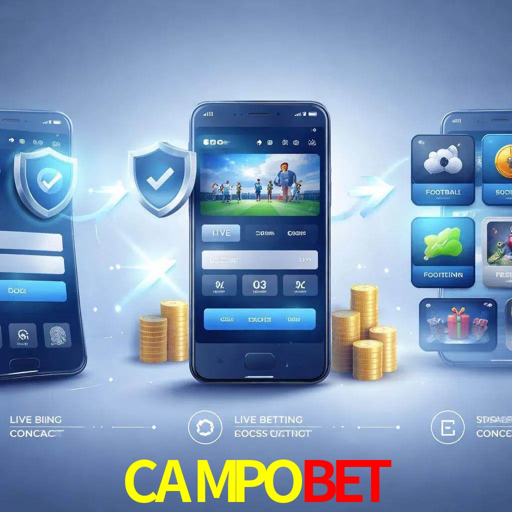 Pasos de acceso a la app CAMPOBET en pantalla de teléfono móvil